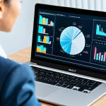 A focused professional content strategist, fully clothed in a modest business suit, sitting at a modern desk with a laptop. A translucent holographic interface floats above the keyboard, displaying intricate data visualizations, graphs, and natural language processing results. The individual's expression is thoughtful and engaged, demonstrating the seamless integration of human creativity and AI-driven insights. The office environment is clean, bright, and organized, with minimalist design elements. Perfect anatomy, correct proportions, well-formed hands, proper finger count, natural pose, professional photography, high quality, safe for work, appropriate content, family-friendly.