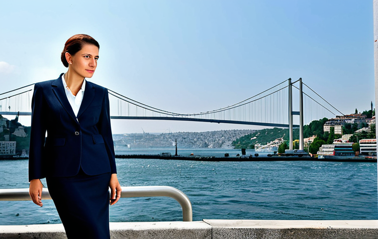 Professional Businesswoman**
"A professional businesswoman in a modest business suit, standing in front of the Bosphorus Bridge in Istanbul, fully clothed, appropriate attire, safe for work, perfect anatomy, natural proportions, professional photography, high quality."
**